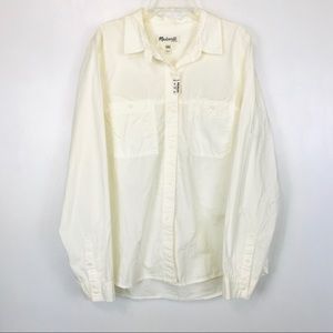 Madwell Button Down Shirt Size Large Ivory   183